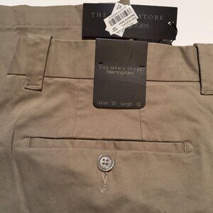 BLOOMINGDALE'S Khaki Brushed Cotton Stretch Chino Pants 38/32 (actual 37…